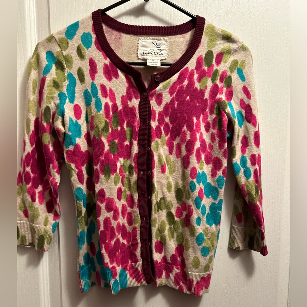 Anthropologie x Tabitha Paint Splatter Cardigan - Size M